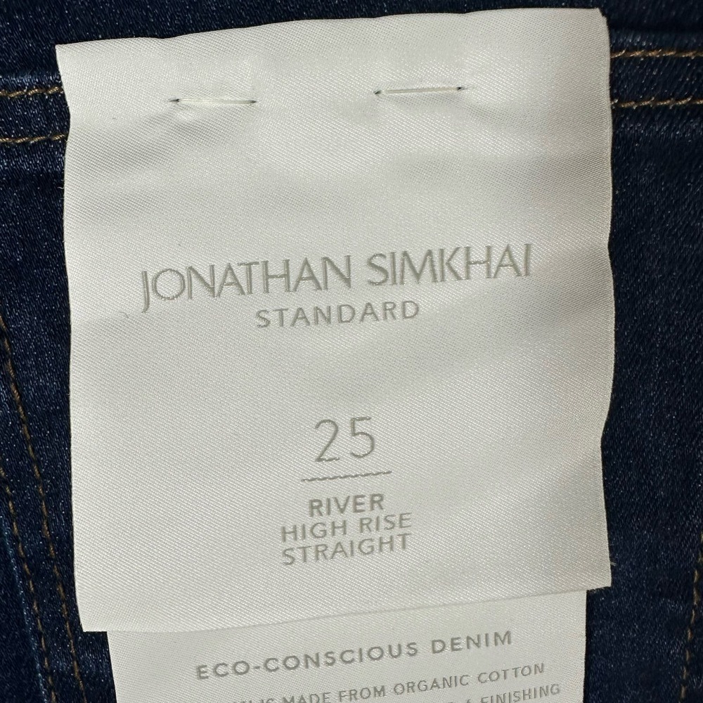 Jonathan Simkhai Standard River High Rise Straight Jean Rin Rinse Size 25 - Picture 5 of 11